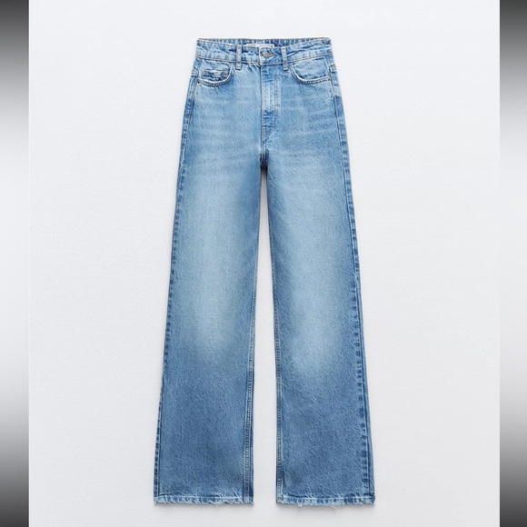 Zara Denim - Zara Light Blue High Rise Wide Leg Jeans